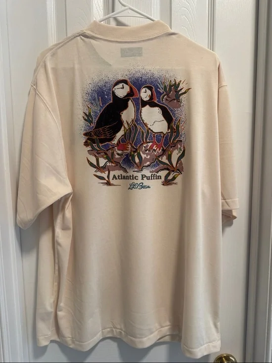 LL Bean Japan Edition Dover-Foxcroft Tee, Atlantic Puffin, XL - Picture 4 of 6